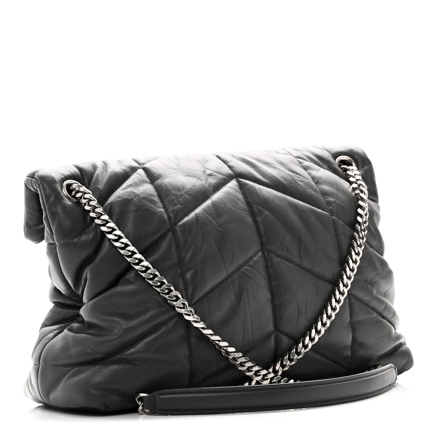 Calfskin Quilted Medium Loulou Puffer Monogram Chain Satchel Storm