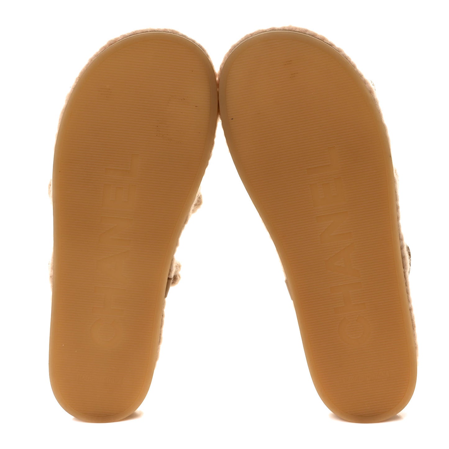 Cord Lambskin Quilted Logo Sandals 39 Beige