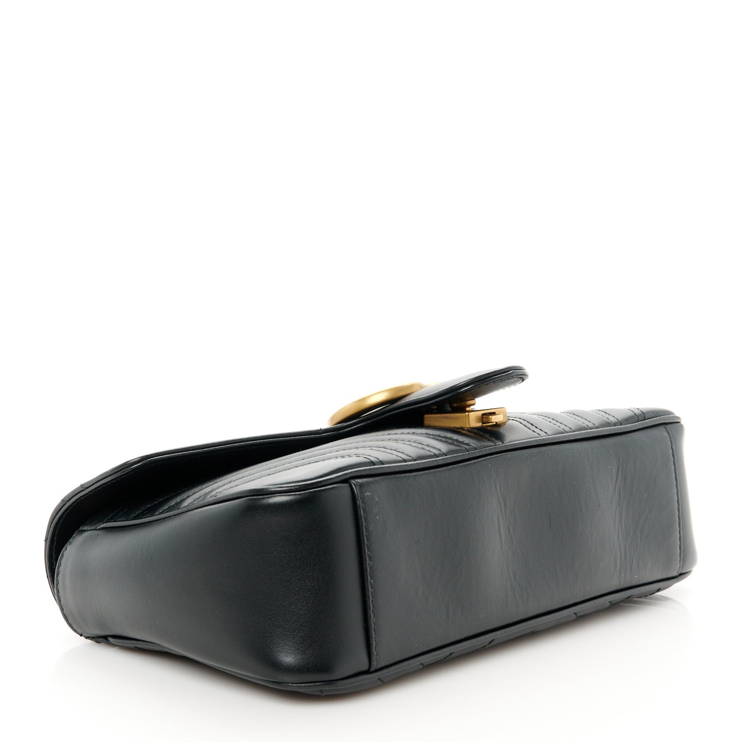 Calfskin Matelasse Small GG Marmont Shoulder Bag Black