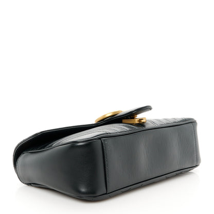 Gucci Calfskin Matelasse Small GG Marmont Shoulder Bag Black 4 of 13