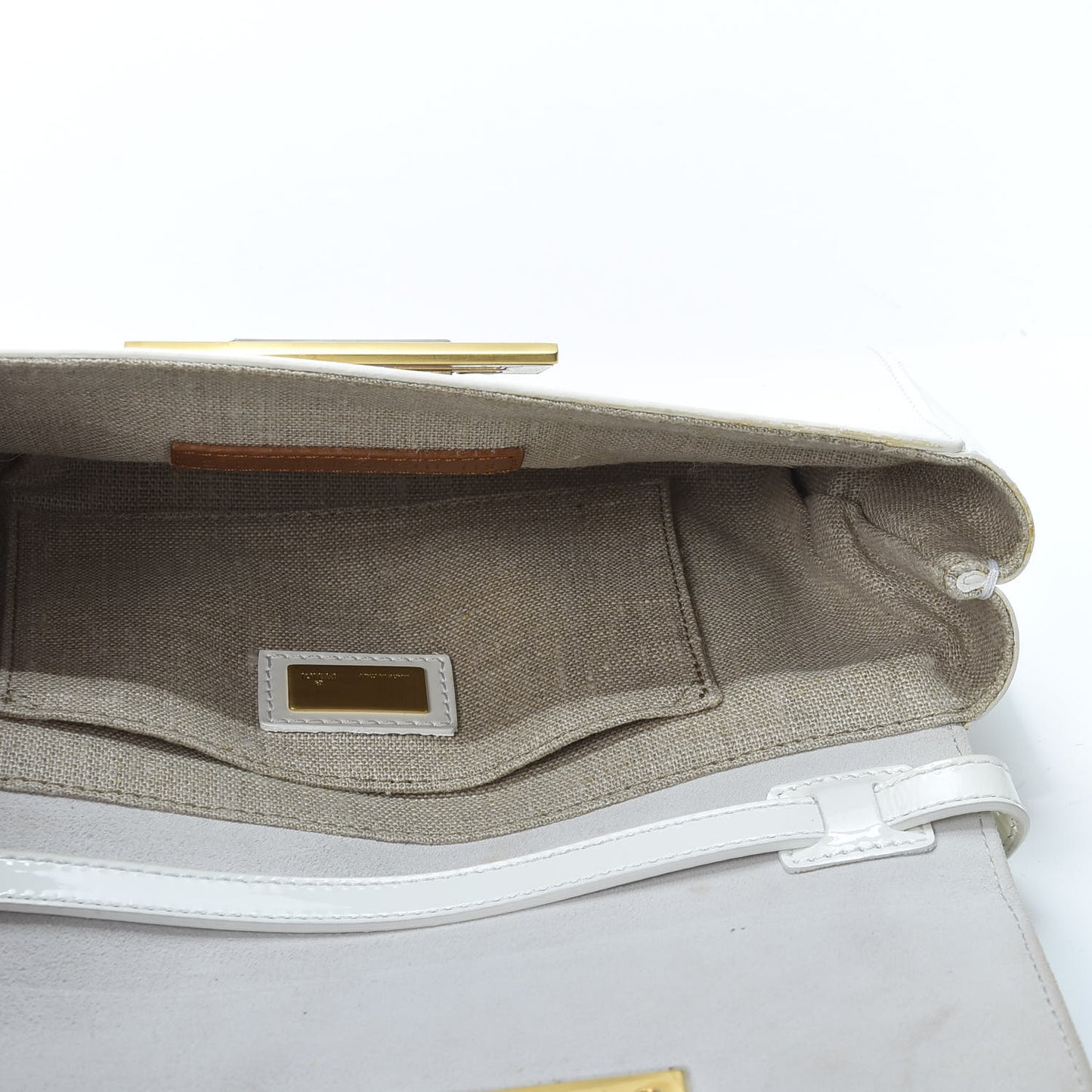 Patent Crossbody White