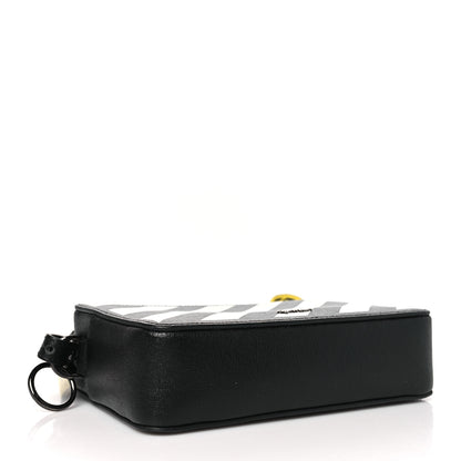 Off-White Saffiano Striped Mini Diag Bag Black White 4 of 10