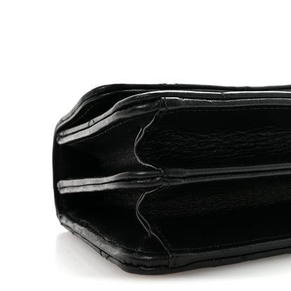 Chanel Lambskin Quilted Chain Top Handle Clutch With Chain Black 10 of 11