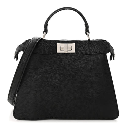 Fendi Cuoio Romano Selleria Chamois Small Peekaboo I SEE U Satchel Black Camel Sunflower 1 of 16