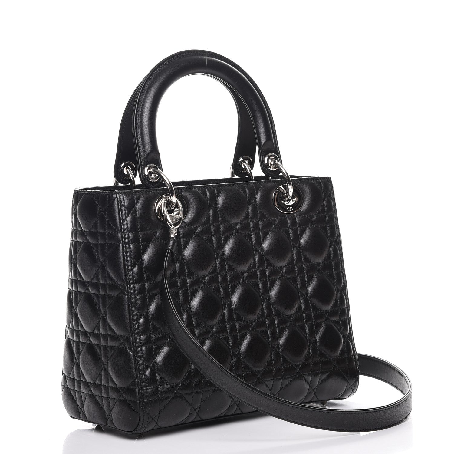 Christian Dior Lambskin Cannage Medium Lady Dior Black 4 of 9