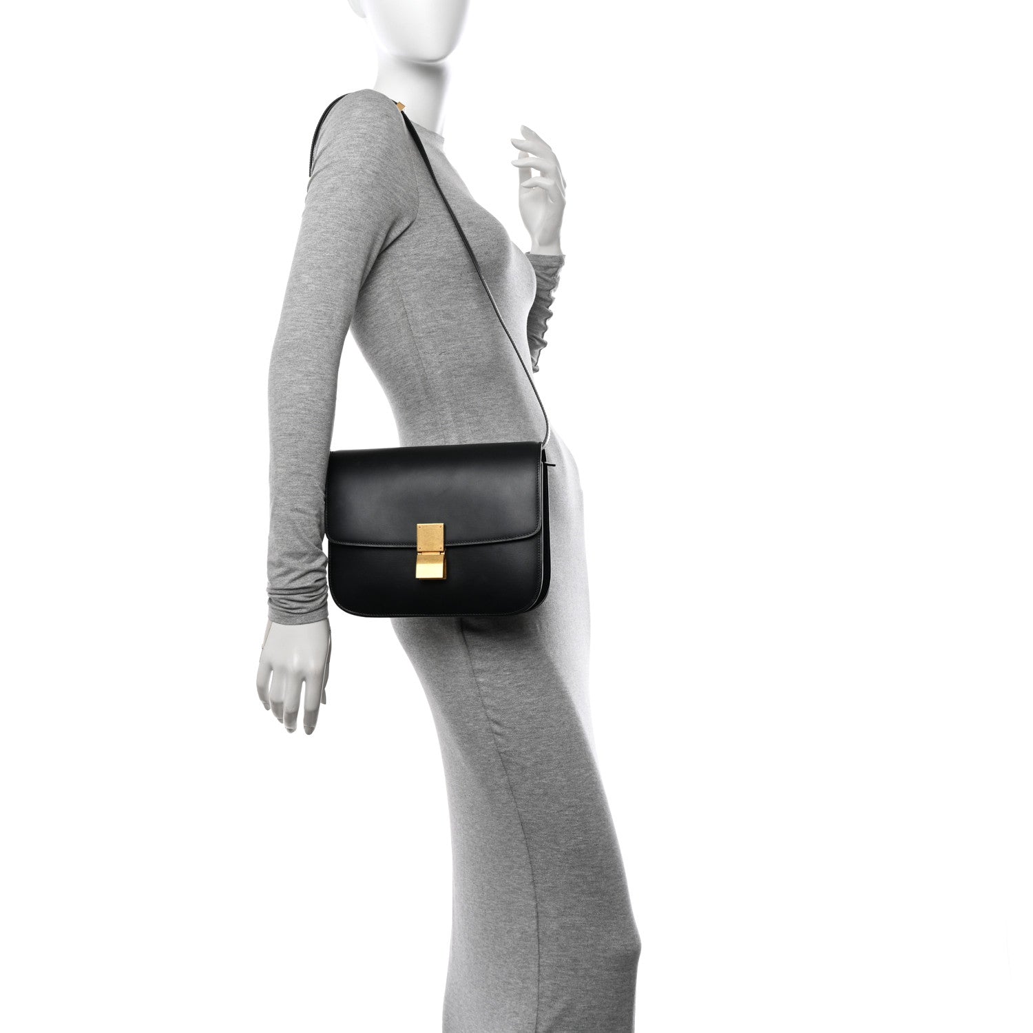 Celine Box Calfskin Medium Classic Box Flap Bag Black 2 of 13
