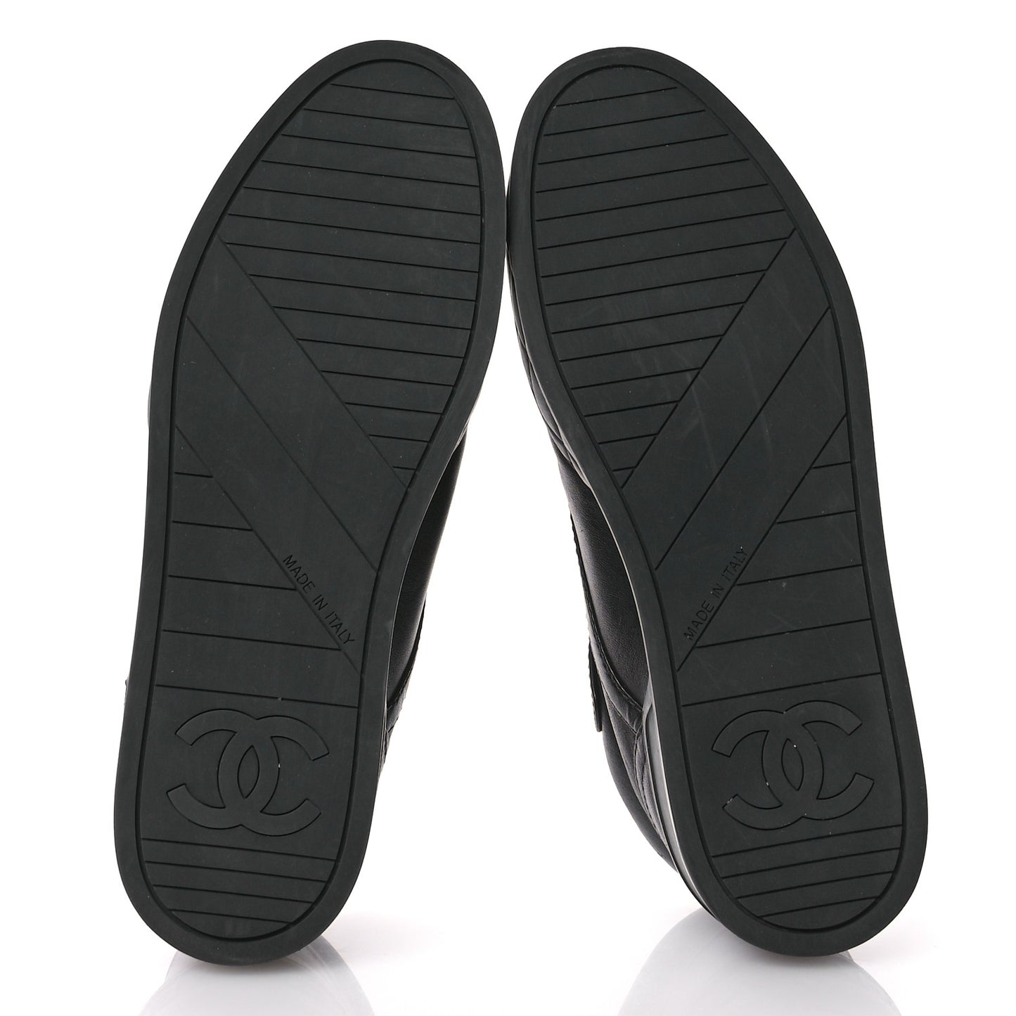 Lambskin Logo Strap Sneakers 39.5 Black