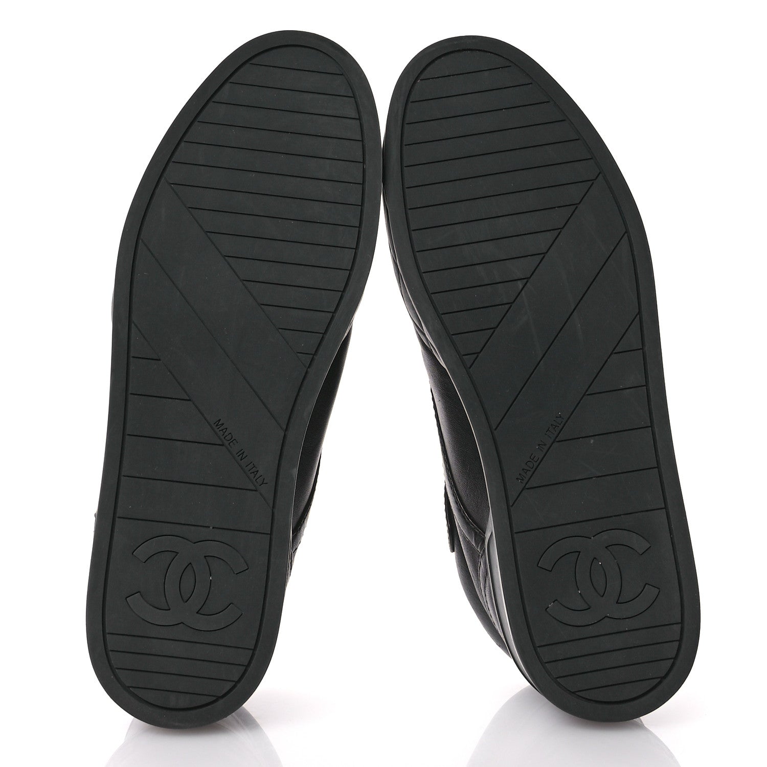 Chanel Lambskin Logo Strap Sneakers 39.5 Black 6 of 9