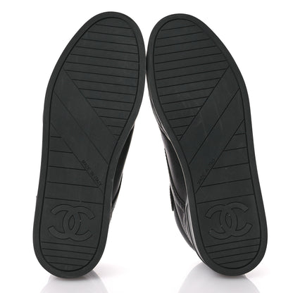 Chanel Lambskin Logo Strap Sneakers 39.5 Black 6 of 9