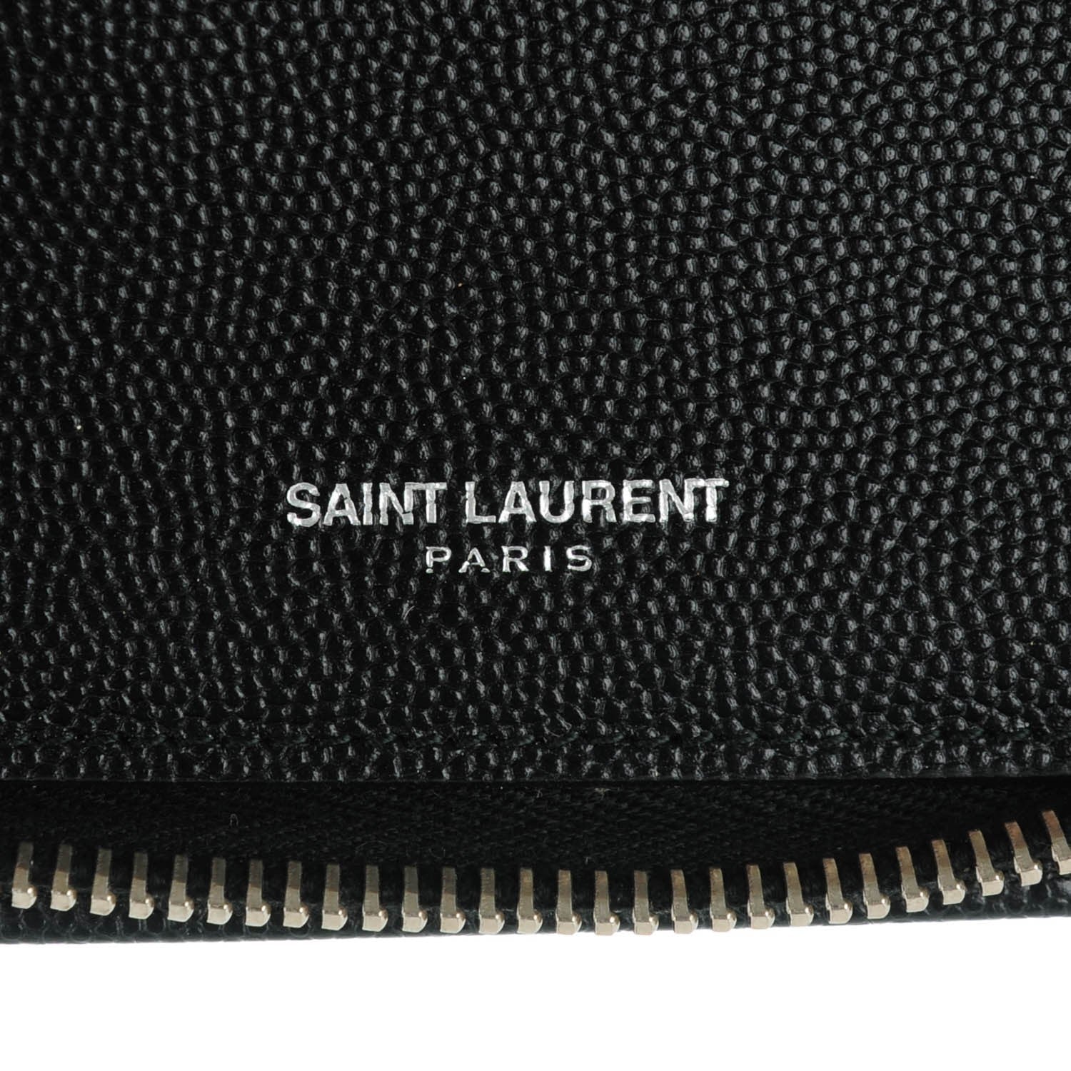 Saint Laurent Grain De Poudre Classic Zip Around Travel Wallet Black 6 of 8