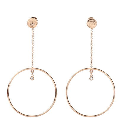 Hermes 18K Rose Gold Diamond Ex-Libris Earrings 1 of 5