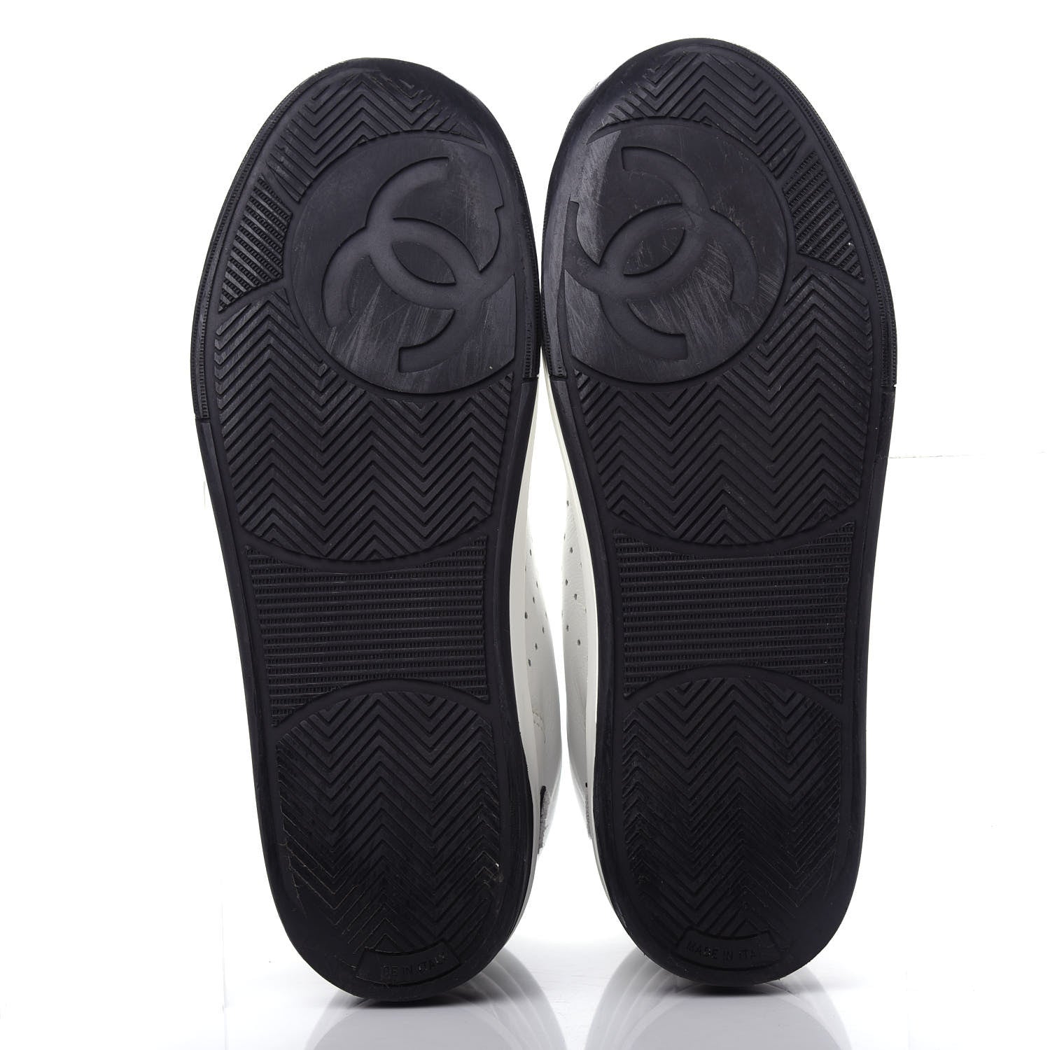 Chanel Calfskin Womens Logo High Top Sneakers 40.5 Black White 6 of 12