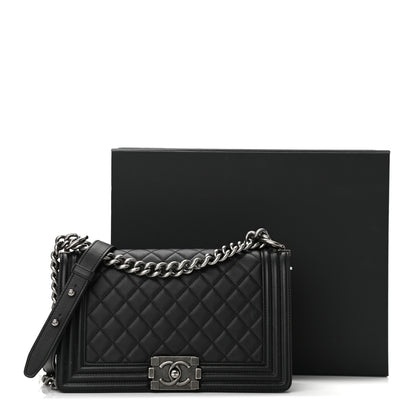 Chanel Calfskin Quilted Medium Boy Flap Black 11 of 11