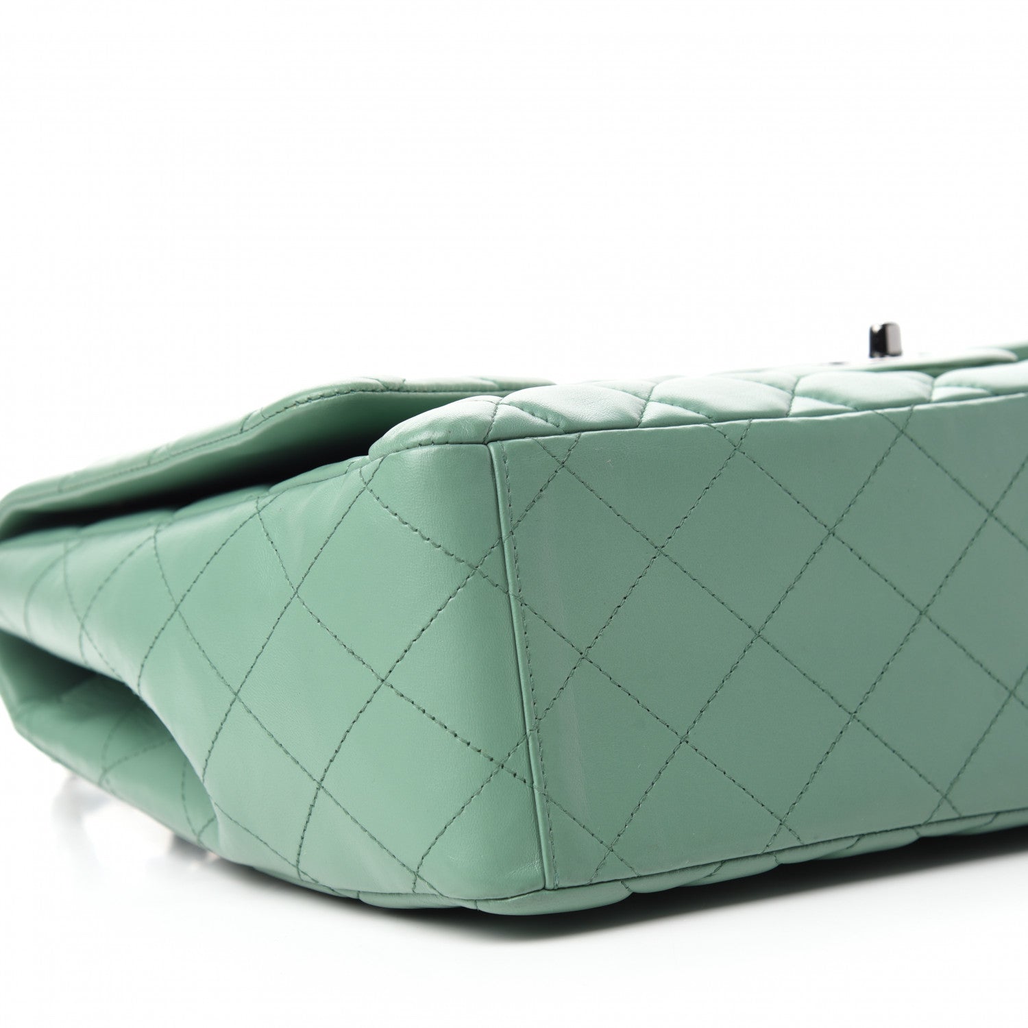 Chanel Lambskin Quilted Maxi Single Flap Green 6 of 11