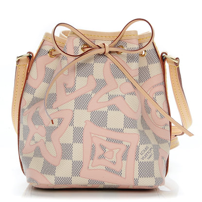 Louis Vuitton Damier Azur Tahitienne Nano Noe Rose Ballerine 1 of 7