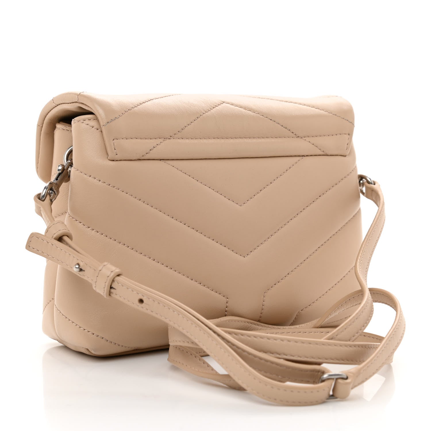 Saint Laurent Calfskin Y Quilted Monogram Toy Loulou Crossbody Bag Nude Powder 2 of 7