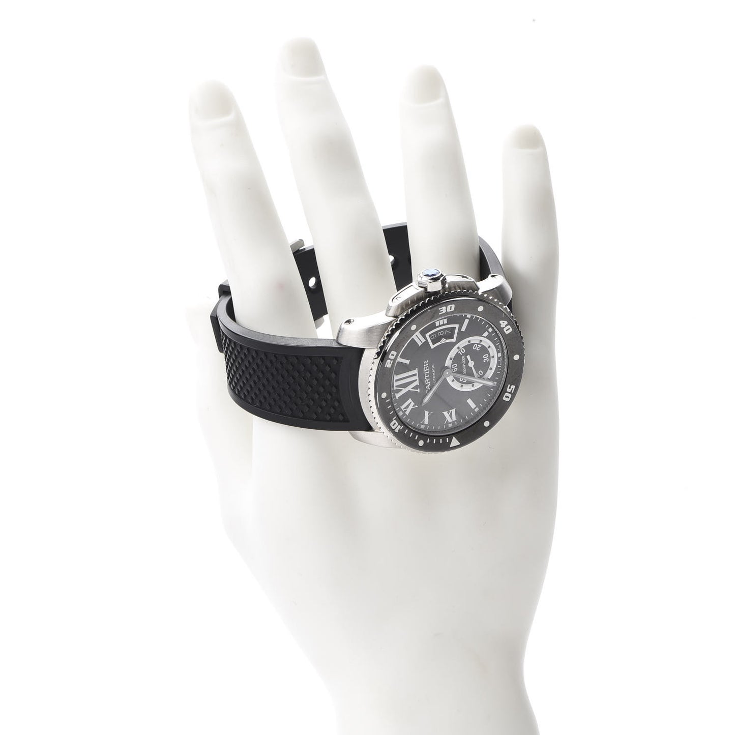 Stainless Steel Rubber 42mm Calibre de Cartier Diver Automatic Watch Black