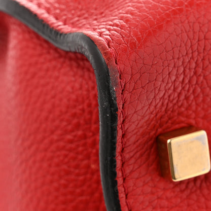 Celine Drummed Calfskin Mini Luggage Coquelicot 13 of 13
