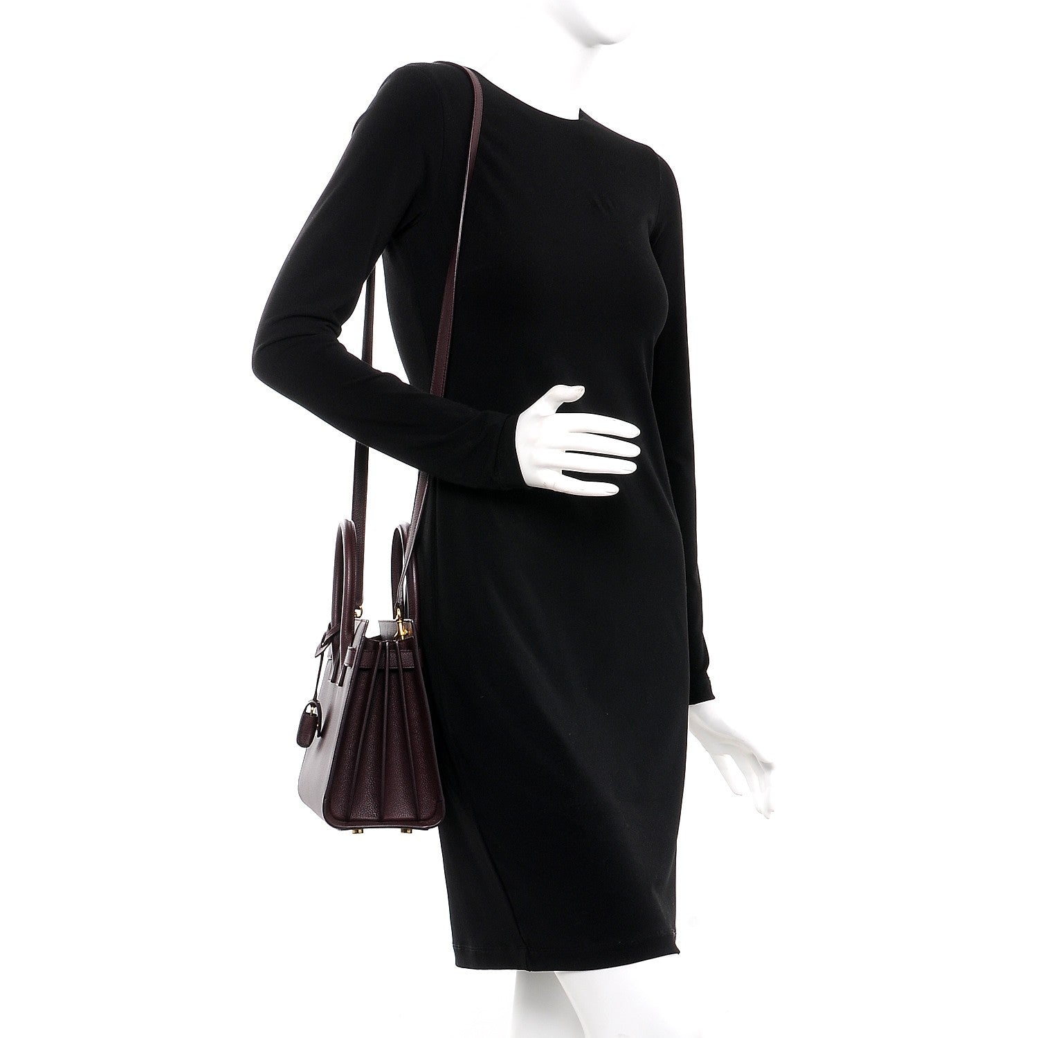 Saint Laurent Grained Calfskin Baby Sac De Jour Bordeaux 2 of 8