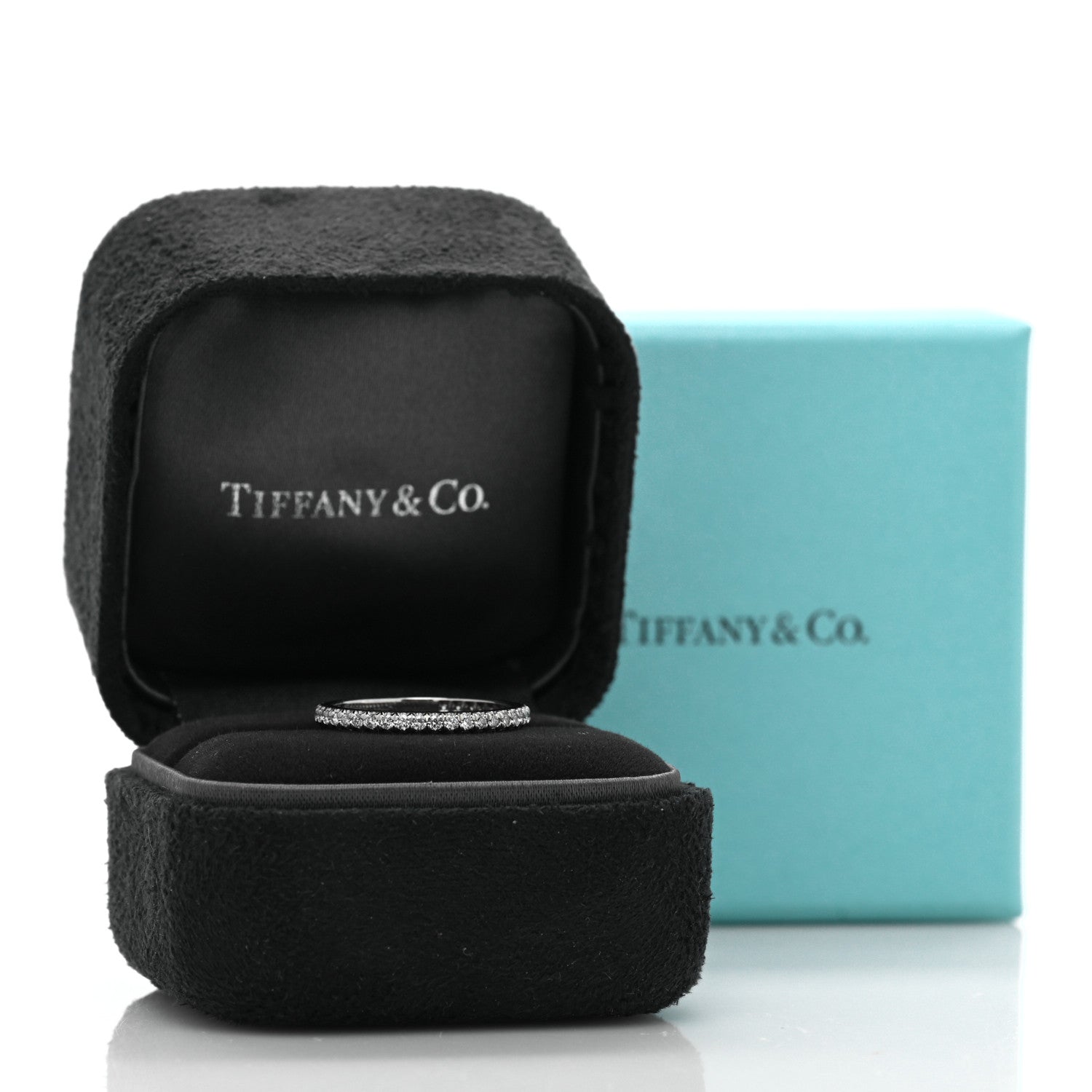 Tiffany Platinum Diamond Soleste Eternity Band Ring 50 5.25 5 of 5