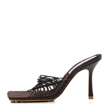 Bottega Veneta Raffia Elasticized Stretch Mule Sandals 39 Bitter Chocolate 1 of 7