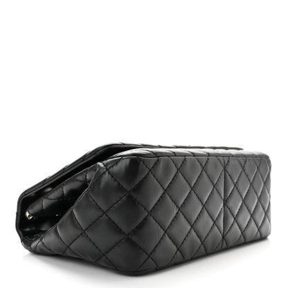 Chanel Lambskin Surpique Chevron Medium Single Flap Black 4 of 10