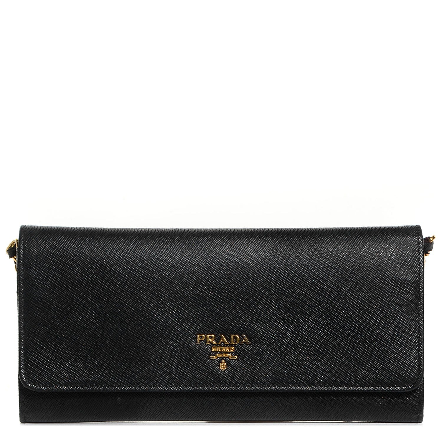 Prada Saffiano Metal Oro Chain Nero Black 1 of 8