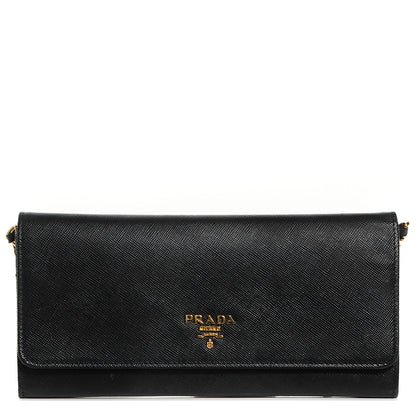 Prada Saffiano Metal Oro Chain Nero Black 1 of 8