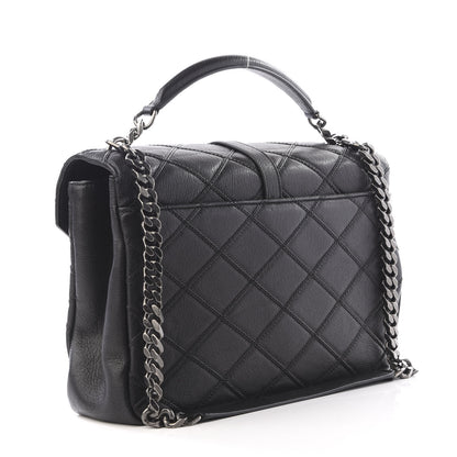 Saint Laurent Calfskin Matelasse Diamond Quilted Monogram Large College Bag Black 2 of 9