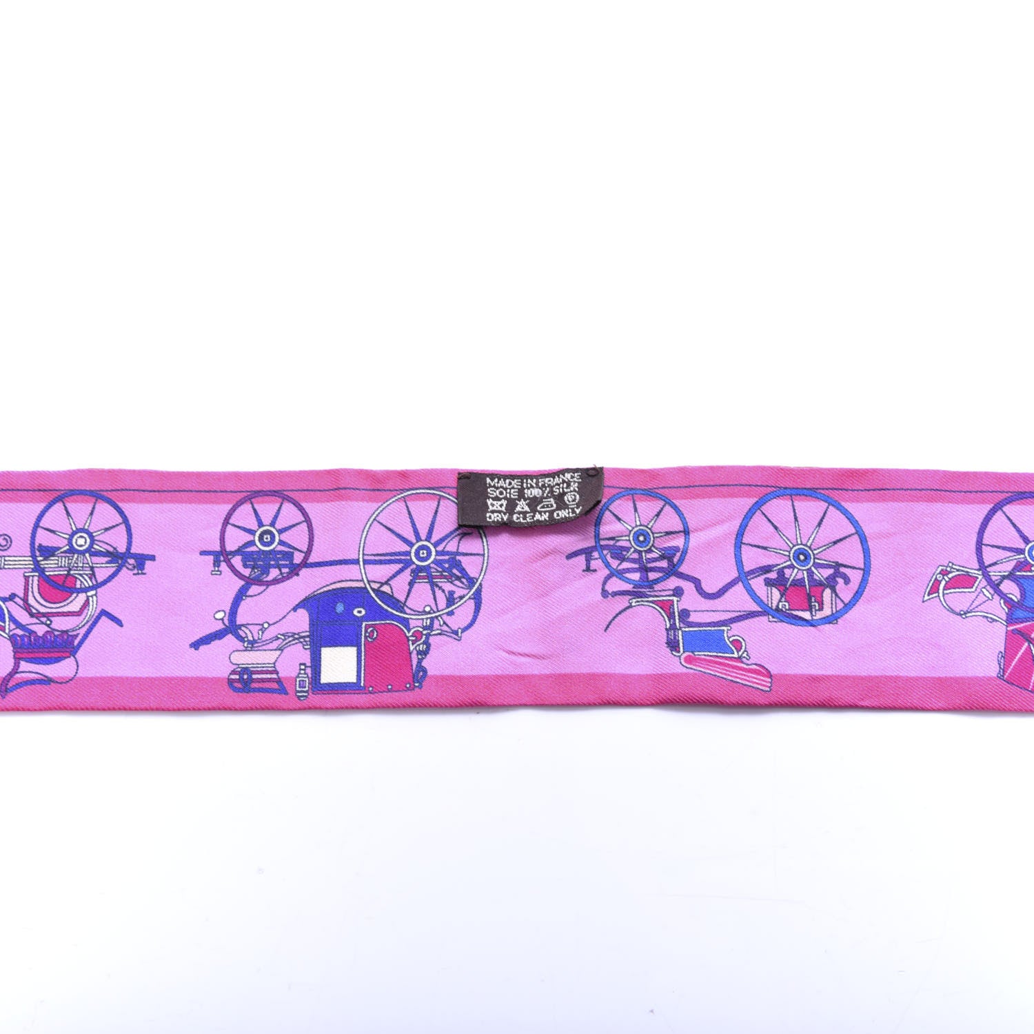 Hermes Silk Voitures Nouvelles Twilly Rouge Rose Fuchsia 3 of 4