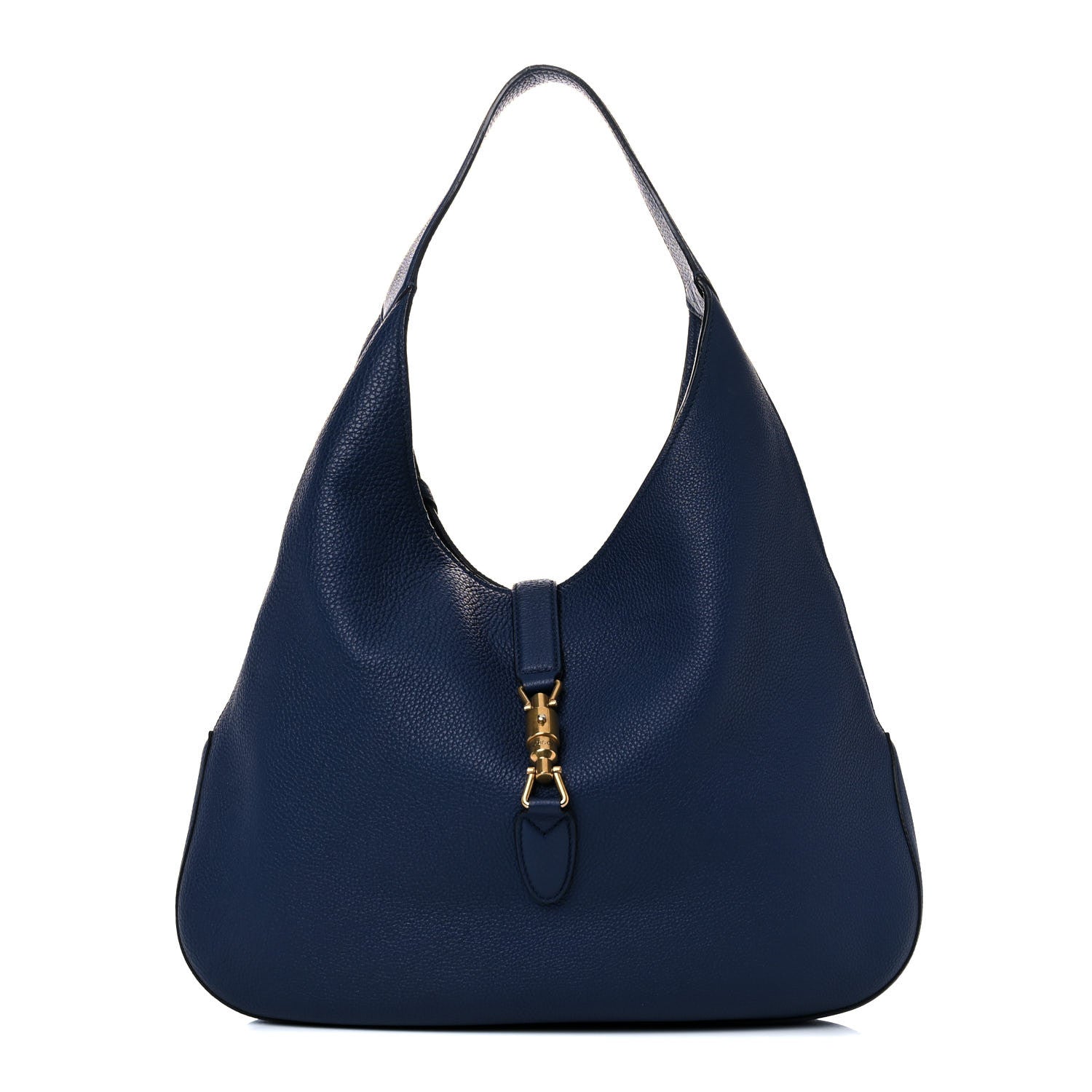 Gucci Soft Grained Calfskin Large Jackie Hobo Classic Blue Marine 2 of 26