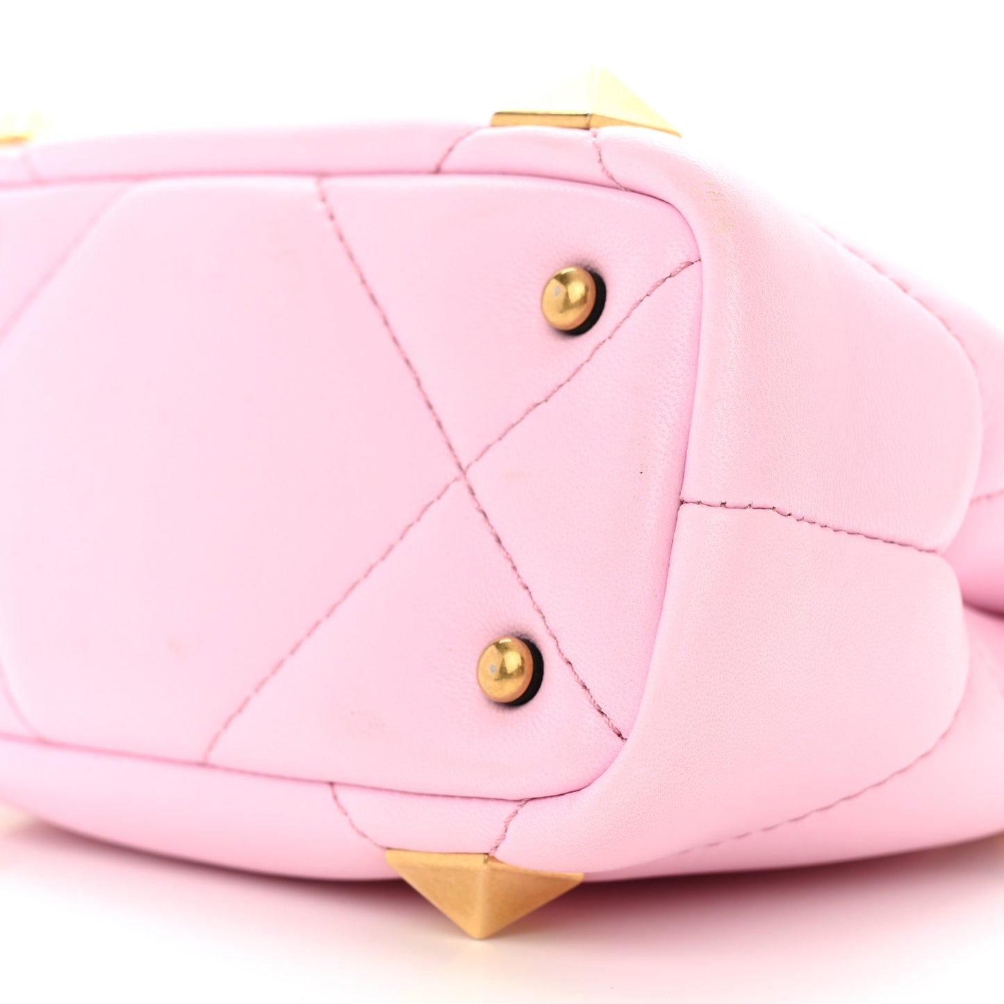 Nappa Mini Roman Stud The Handle Bag Pink Borealis
