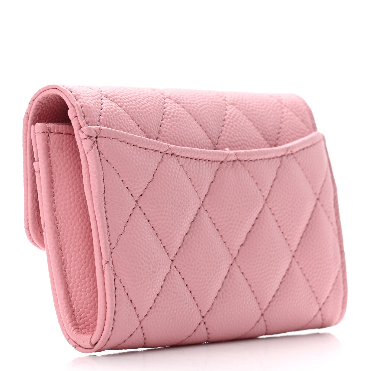 Chanel Caviar Quilted Flap Card Holder Wallet Light Pink 3 of 8