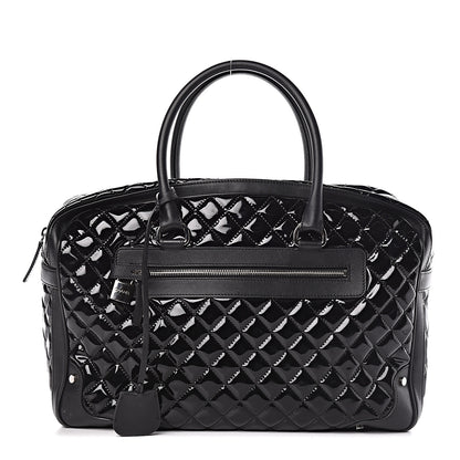 Chanel Patent Quilted Travel Bag Black 1 of 16