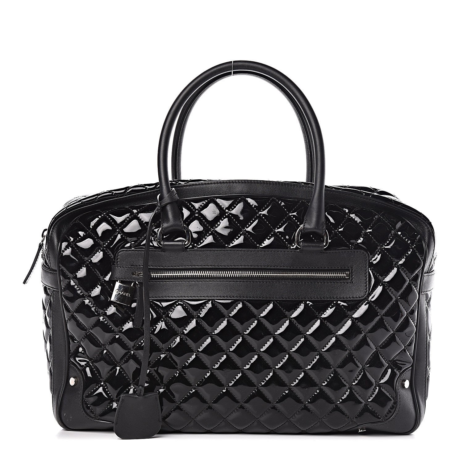 Chanel Patent Quilted Travel Bag Black 1 of 16