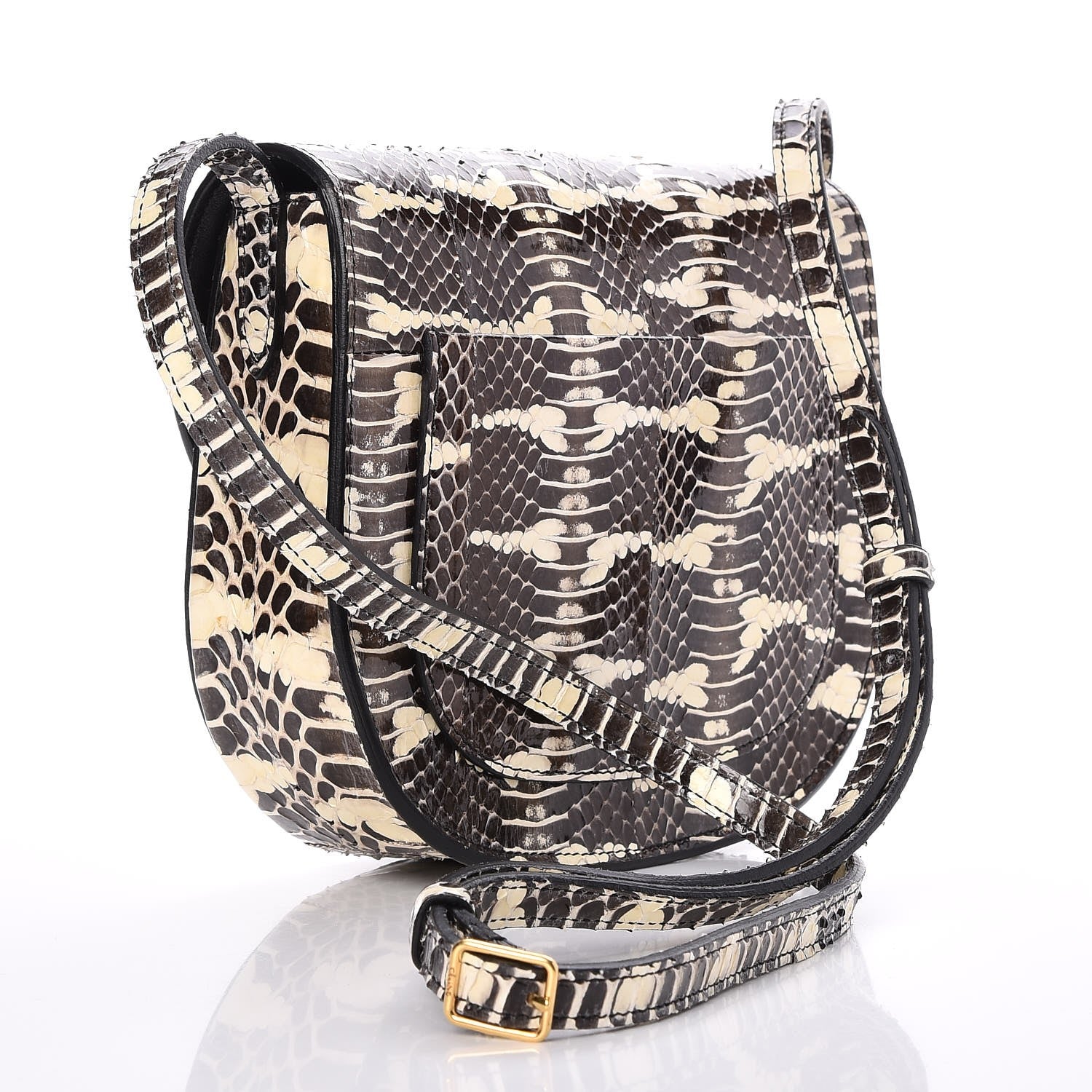 Celine Watersnake Small Trotteur Black White 3 of 8