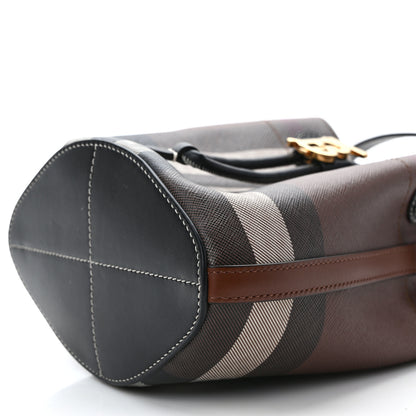 Burberry Giant Check Calfskin TB Mini Bucket Bag Dark Birch 8 of 9