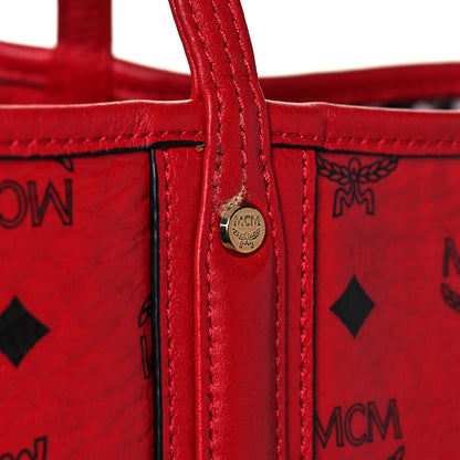 MCM Visetos Medium Liz Reversible Shopper Tote Ruby Red 12 of 23