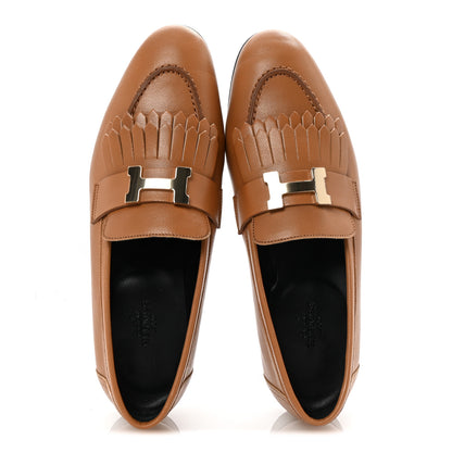 Hermes Goatskin Womens Royal Loafers 37.5 Naturel 2 of 10