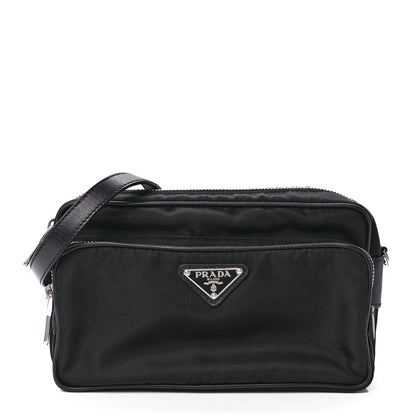 Prada Nylon Saffiano Vela Double Zip Crossbody Bag Black 1 of 12