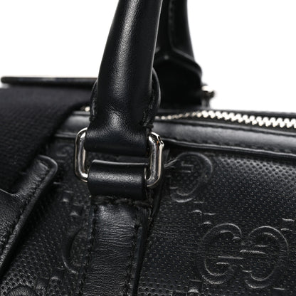 Gucci Calfskin GG Tennis Embossed Duffle Bag Black 12 of 14