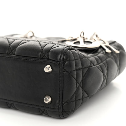 Christian Dior CHRISTIAN DIOR Lambskin Cannage Mini Lady Dior Black 9 of 10