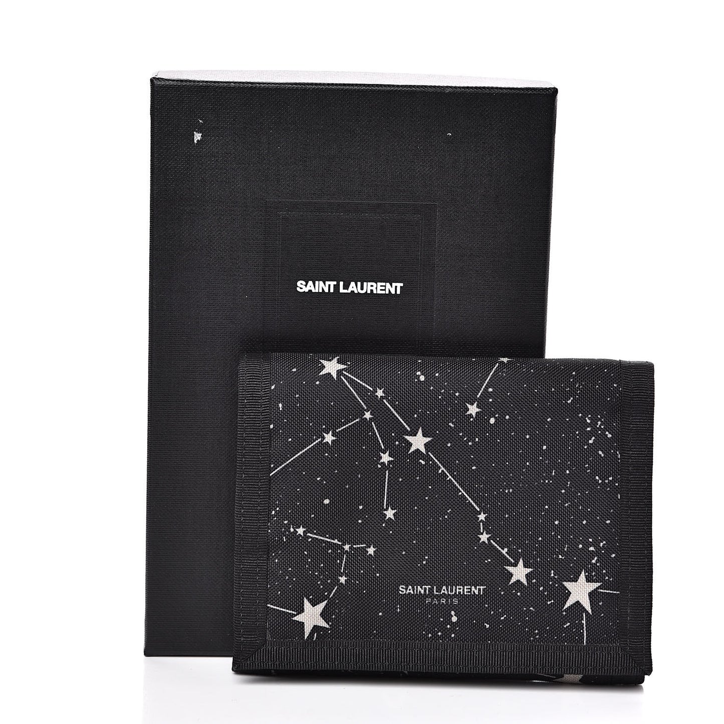 Nylon Constellation Print Tiny Buffalo Wallet Black