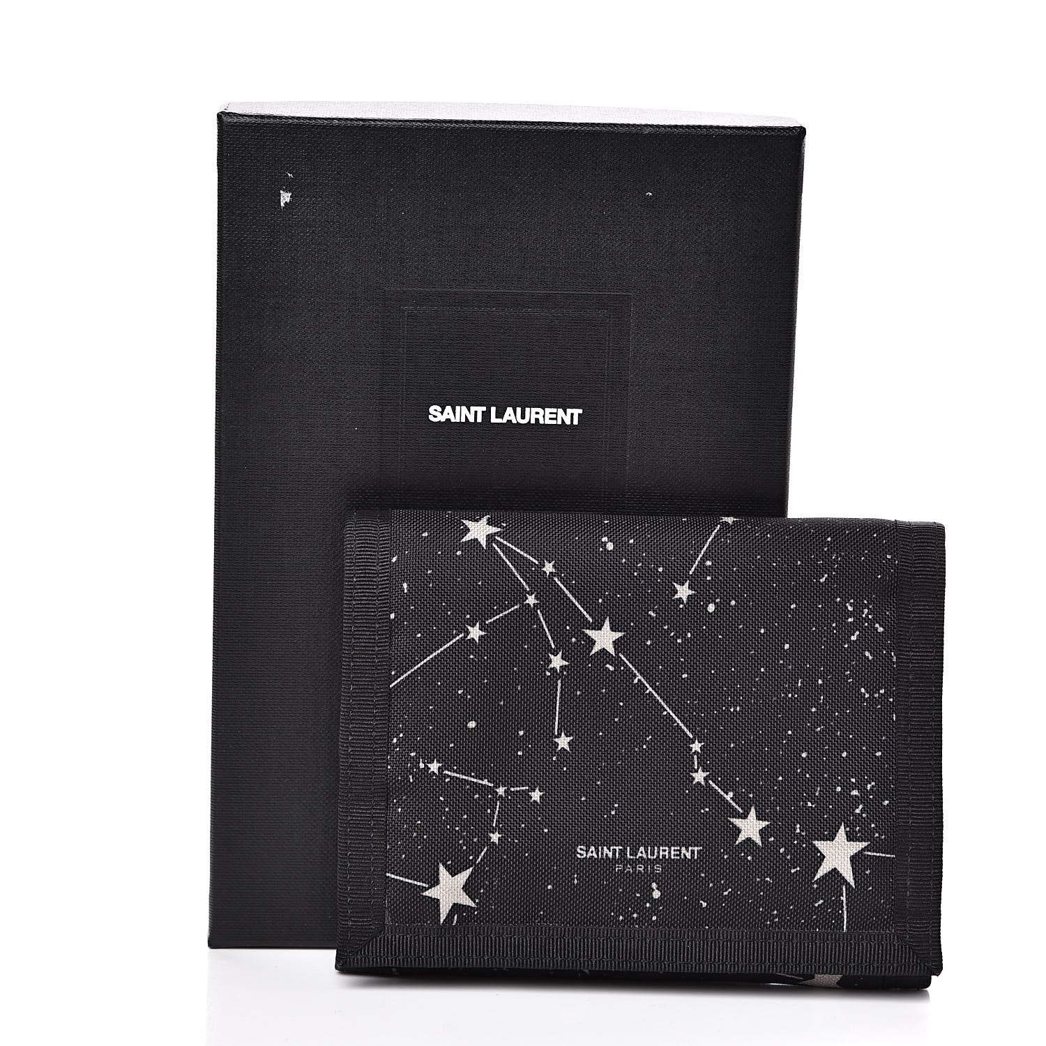 Saint Laurent Nylon Constellation Print Tiny Buffalo Wallet Black 7 of 7