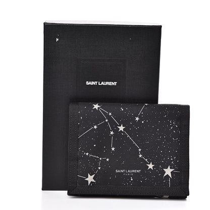 Saint Laurent Nylon Constellation Print Tiny Buffalo Wallet Black 7 of 7
