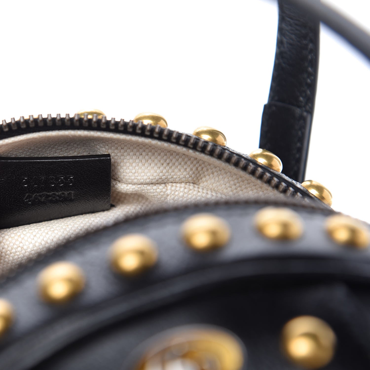 Gucci Calfskin Studded Mini Tifosa Baseball Shaped Shoulder Bag Black 9 of 10