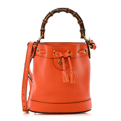 Gucci Softy Wonka Textured Dollar Calfskin Mini Diana Bucket Bag Deep Orange Spicy Cyclamin 1 of 11