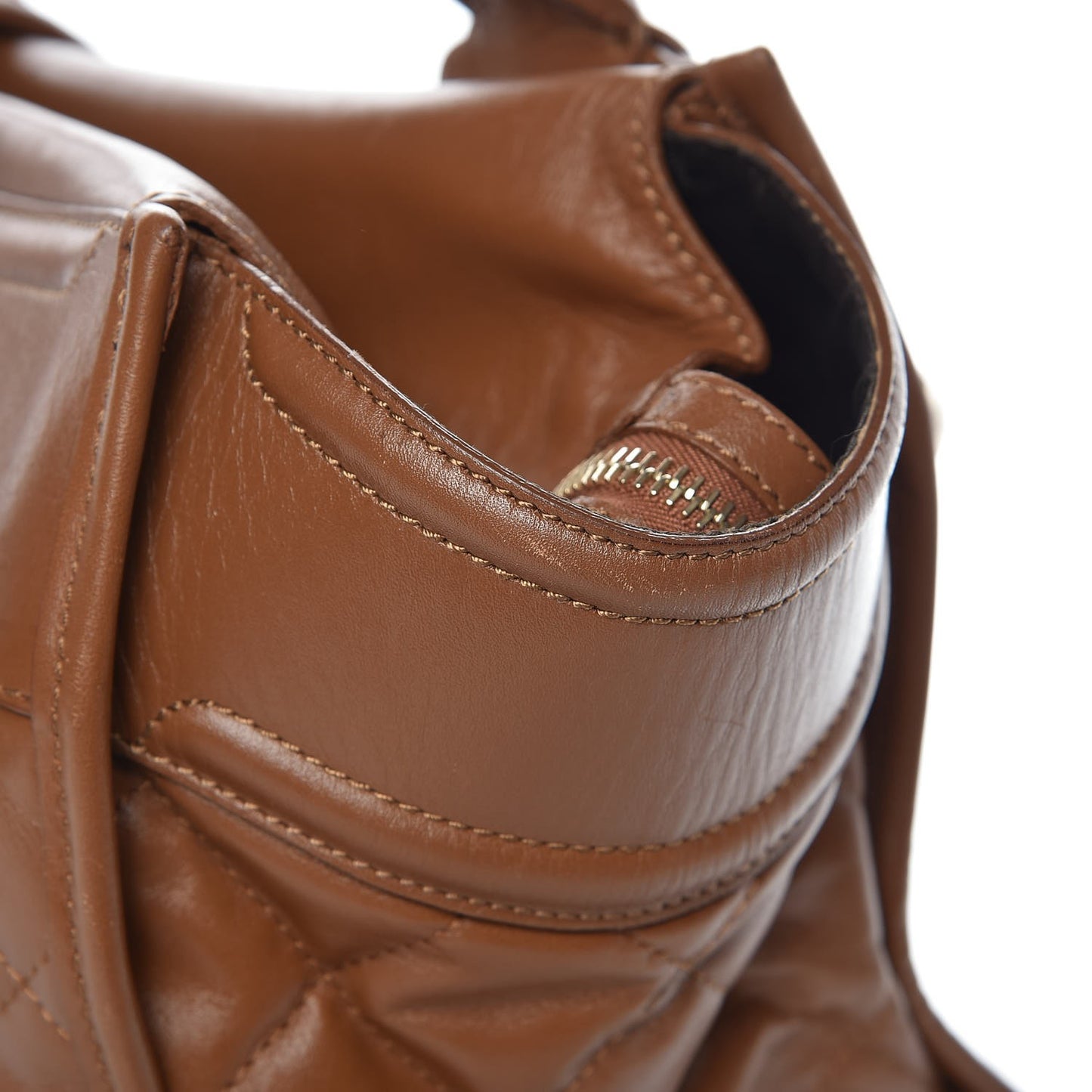 Calfskin Quilted Large Manor Tote Tan