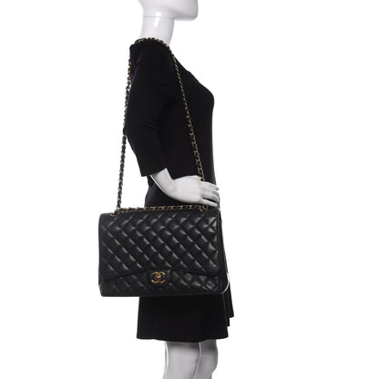 Chanel Caviar Quilted Maxi Double Flap Black 2 of 9