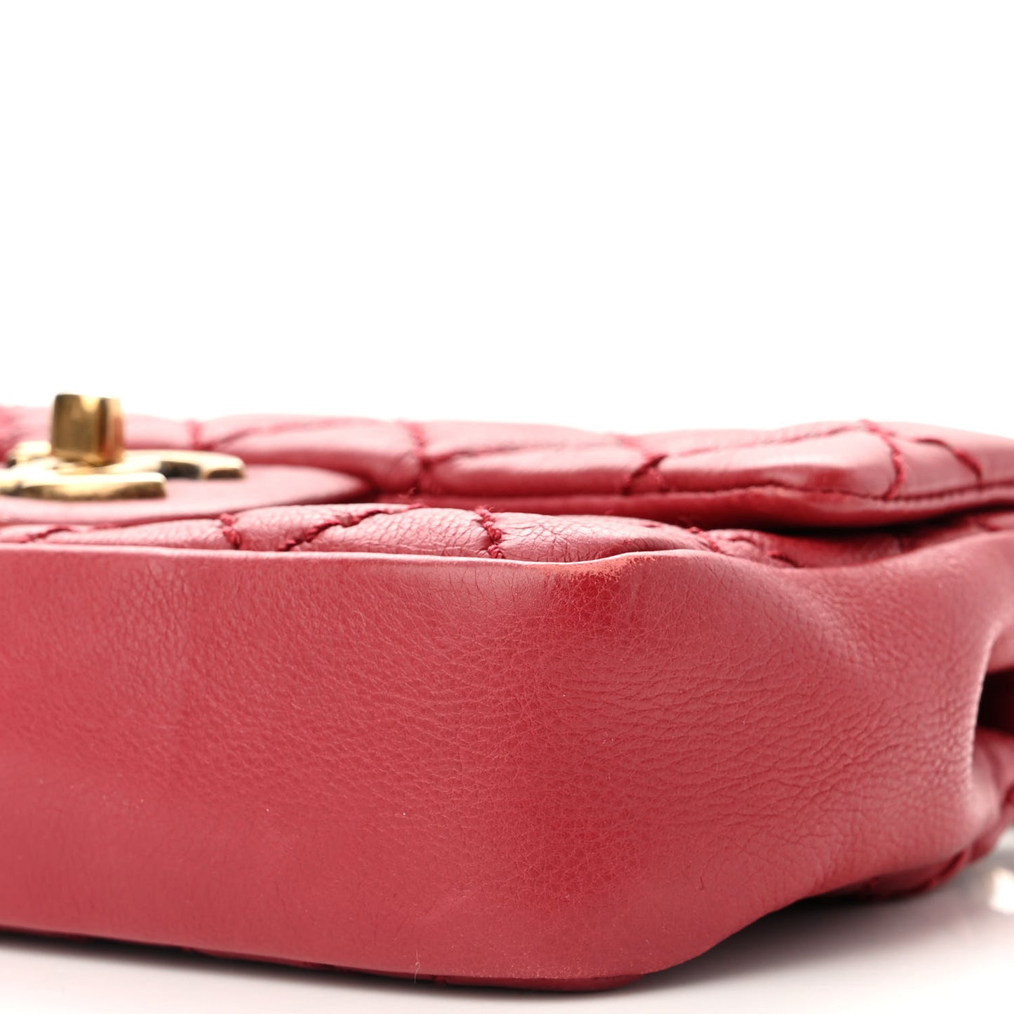 Calfskin Quilted Mini Urban Day Flap Red
